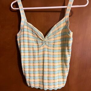 Striped Yellow and Blue Women's Top